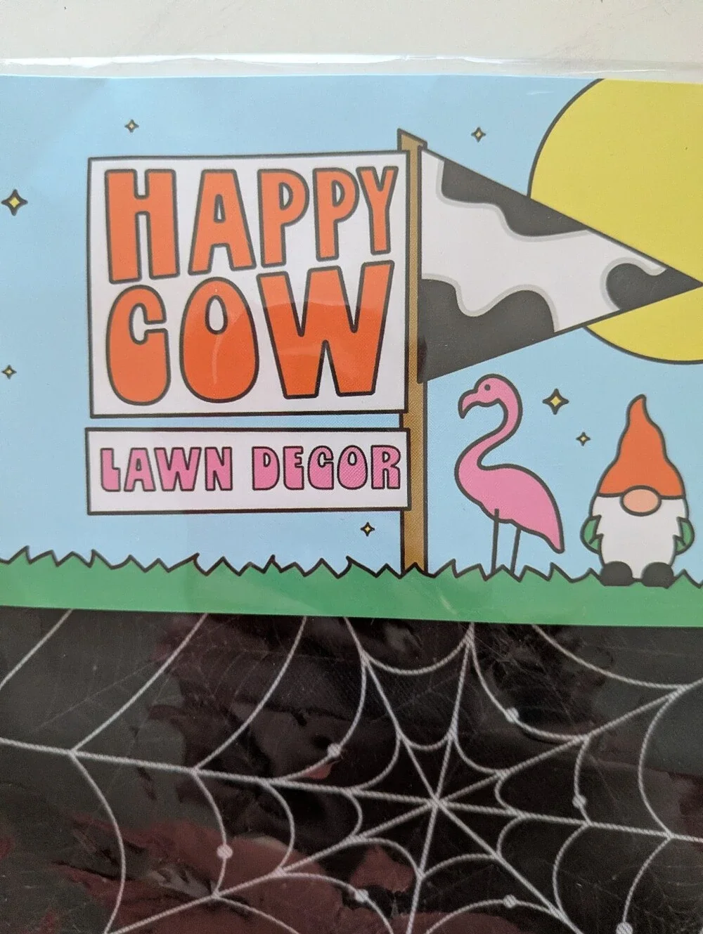 Set of 2 Happy Cow Halloween Garden Flags Retro Pastel Pumpkins & Dripping Jack-